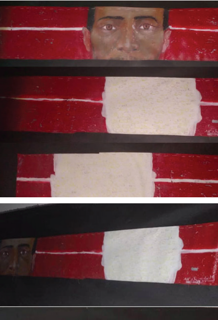 Técnica: pintura/tela Medidas: 149x34 Año: 2019